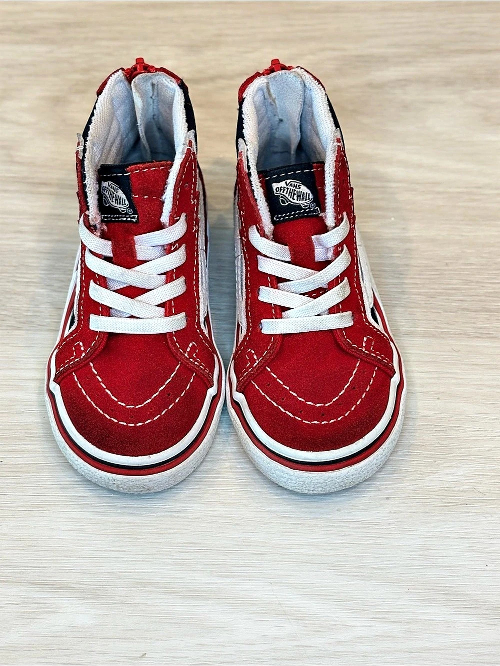 Vans Sk8-Hi Zip Kids Red & Black Sneakers